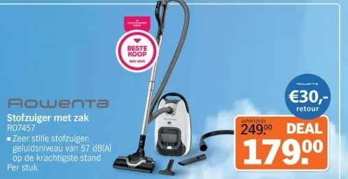 Aanbieding: Stofzuiger met zak RO7457