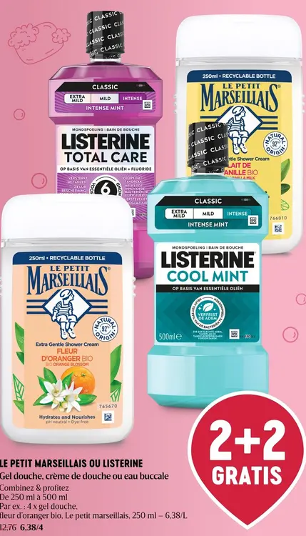 Offre: Gel douche, crème de douche ou eau buccale