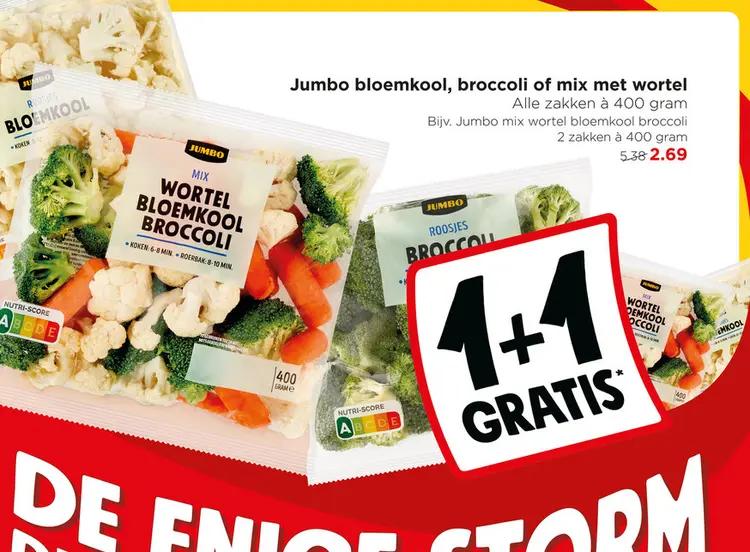 Aanbieding: Bloemkool, broccoli of mix met wortel