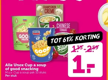 Aanbieding: Alle Unox Cup a soup of good snacking