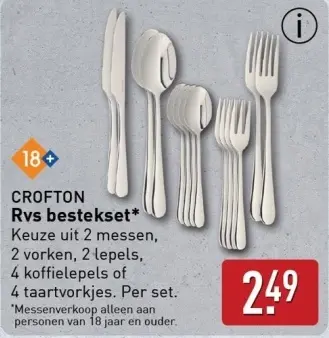 Aanbieding: CROFTON Rvs bestekset*