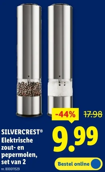 Promotie: Elektrische zout- en pepermolen