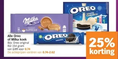 Aanbieding: Oreo of Milka koek