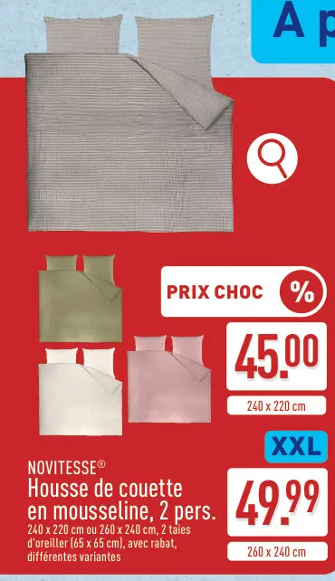 Offre: Housse de coette en mousseline