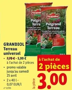 Offre: Terreau universel