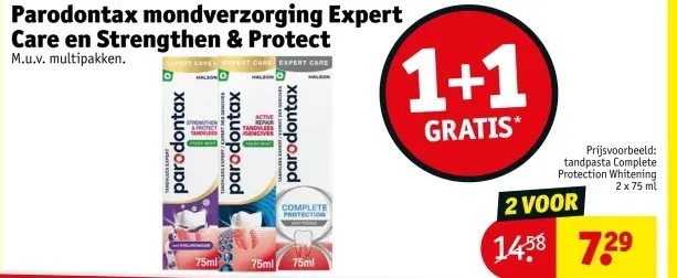 Aanbieding: Parodontax mondverzorging Expert Care en Strengthen & Protect