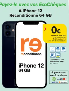 Offre: iPhone 12 Reconditionné 64 GB