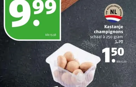 Aanbieding: Kastanje champignons 