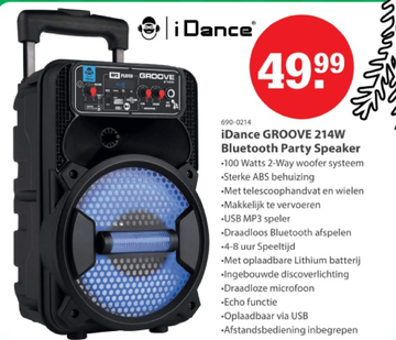 Aanbieding: iDance GROOVE 214W Bluetooth Party Speaker