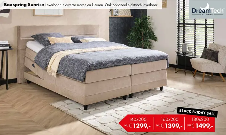 Aanbieding: Sunrise boxspring taupe