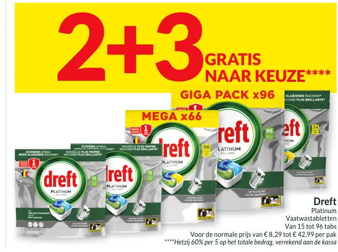 Promotie: Dreft Platinum Vaatwastabletten