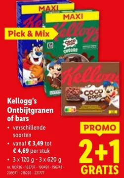 Aanbieding: Kellogg's Ontbijtgranen of bars