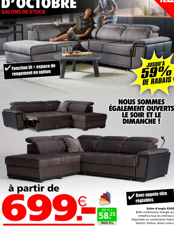 Offre: Salon d'angle EDGE