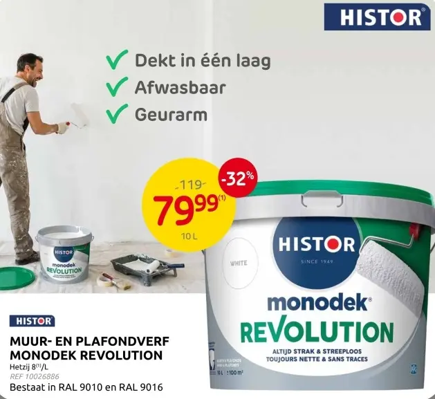 Promotie: Muur- en Plafondverf Monodek Revolution