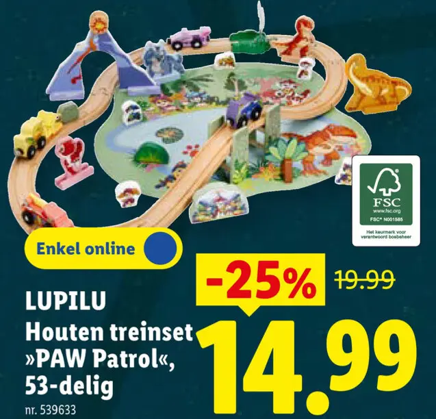 Promotie: Houten treinset "PAW Patrol"