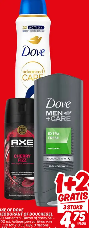 Aanbieding: Axe of Dove deodorant of douchegel
