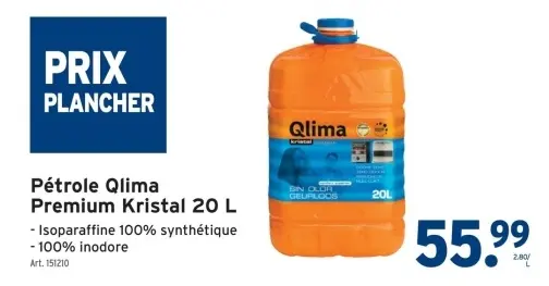 Offre: Pétrole Qlima Premium Kristal