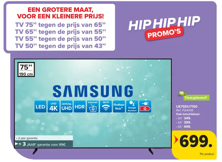 Aanbieding: Samsung TV UE75DU7150