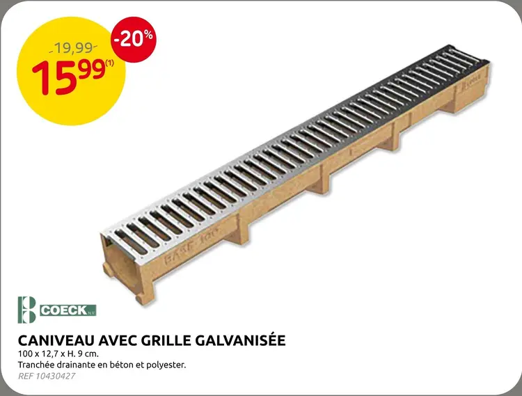 Offre: Caniveau avec grille galvanisée