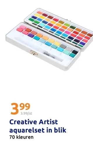 Promotie: Creative Artist aquarelset in blik