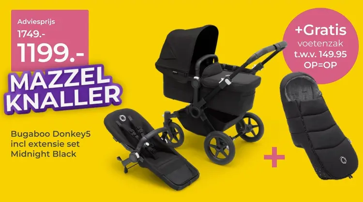Aanbieding: Bugaboo Donkey5 incl extensie set Midnight Bl