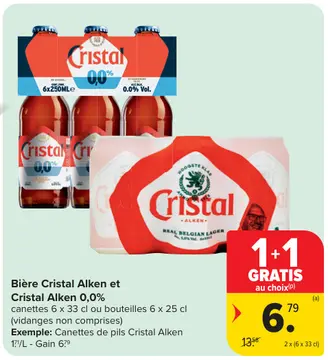 Offre: Bière Cristal Alken et Cristal Alken 0,0%