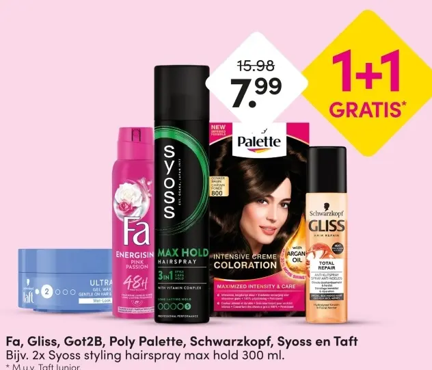 Aanbieding: Fa, Gliss, Got2B, Poly Palette, Schwarzkopf, Syoss en Taft