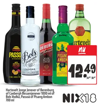 Aanbieding: Hartevelt Jonge Jenever of Berenburg of Coebergh Bessenjenever of Bols Vodka, Passoa of Pisang Ambon