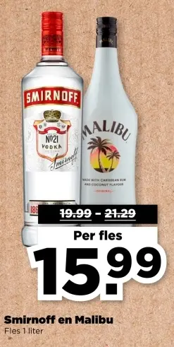 Aanbieding: Smirnoff en Malibu