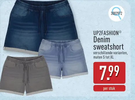 Promotie: Denim sweatshort