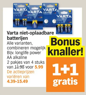 Promotie: Varta niet-oplaadbare batterijen