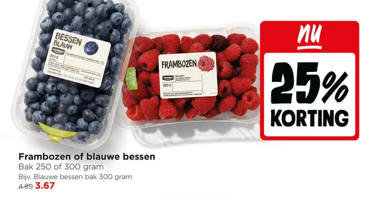Aanbieding: Frambozen of blauwe bessen