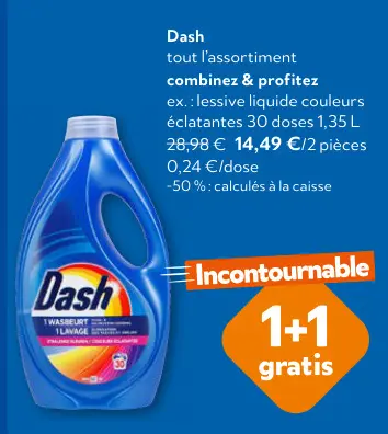 Offre: lessive liquide couleurs éclatantes