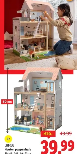 Aanbieding: Houten poppenhuis