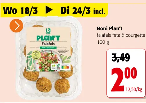 Promotie: Falafels feta & courgette