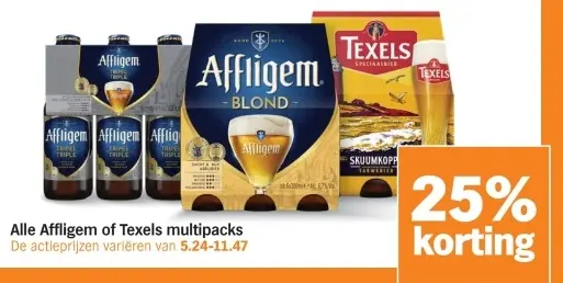 Aanbieding: Affligem of Texels multipacks