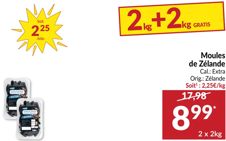 Offre: Moules de Zélande