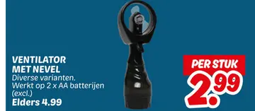 Aanbieding: Ventilator met nevel