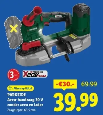 Aanbieding: Accu-bandzaag 20 V
