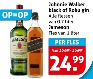 Aanbieding: Johnnie Walker black of Roku gin