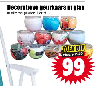 Aanbieding: Decoratieve geurkaars in glas