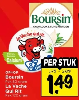Aanbieding: Boursin / La Vache Qui Rit