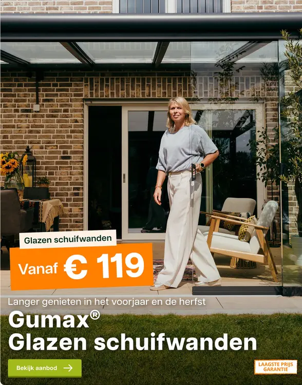 Aanbieding: Glazen schuifwanden