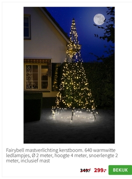 Aanbieding: Fairybell mastverlichting kerstboom