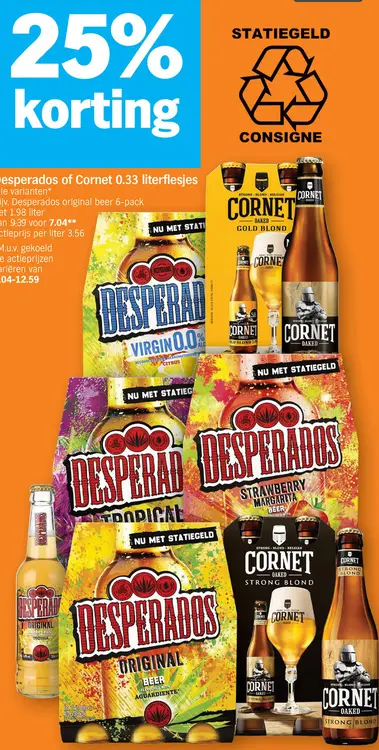 Promotie: Desperados of Cornet 0.33 literflesjes