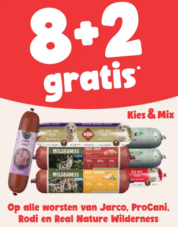 Aanbieding: Alle worsten van Jarco, ProCani, Rodi en Real Nature Wilderness