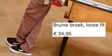 Aanbieding: Bruine broek, loose fit