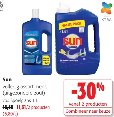Promotie: Sun volledig assortiment (uitgezonderd zout)