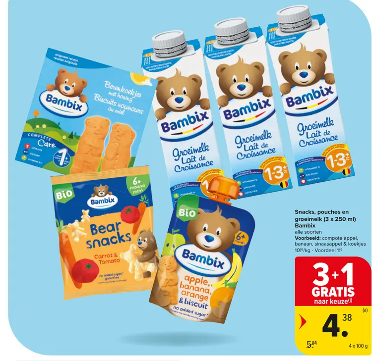 Promotie: Snacks, pouches en groeimelk