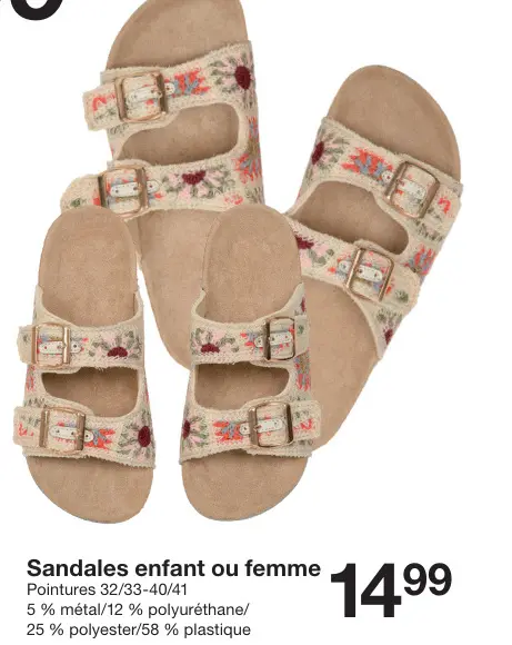 Offre: Sandales enfant ou femme